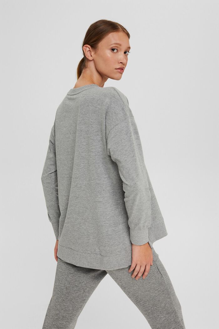Melange sweatshirt fabric made of organic cotton, MEDIUM GREY, detail image number 3
