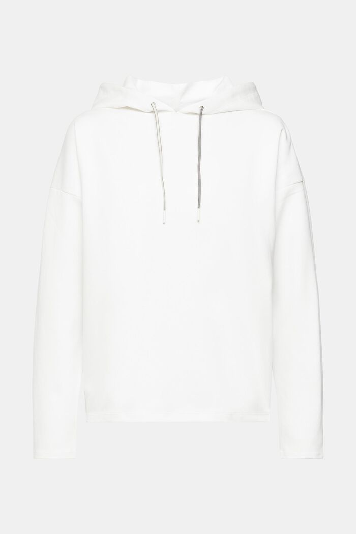 Sweatshirt hoodie, organic cotton blend, OFF WHITE, detail image number 2