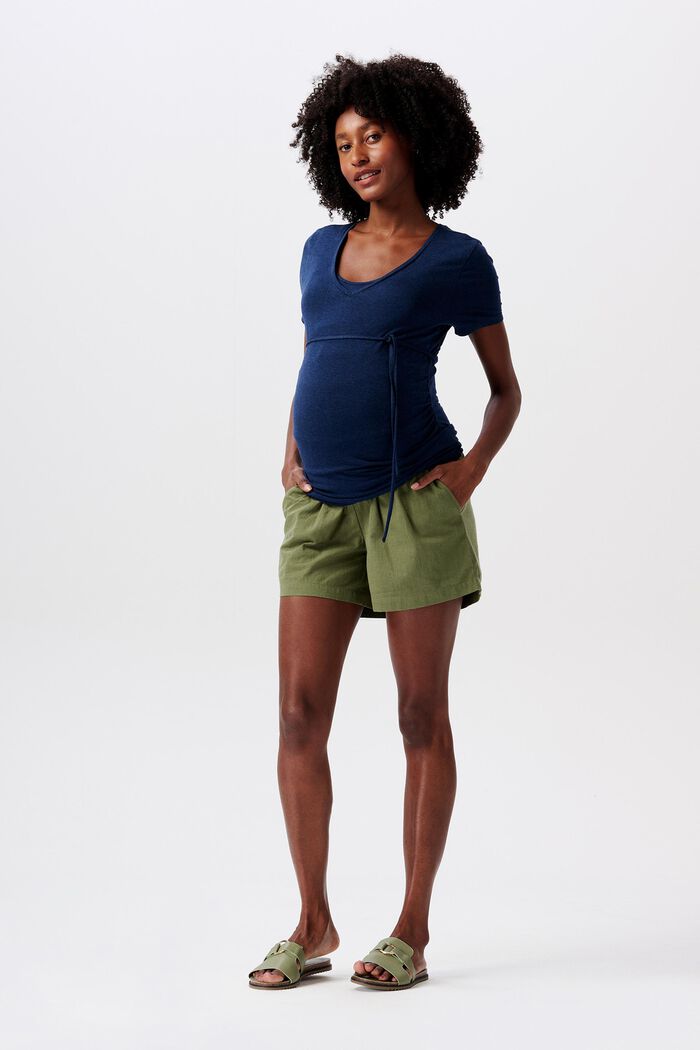 MATERNITY Under-the-Bump Shorts, OLIVE GREEN, detail image number 0