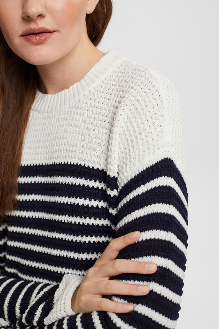 Textured knitted jumper, OFF WHITE, detail image number 0
