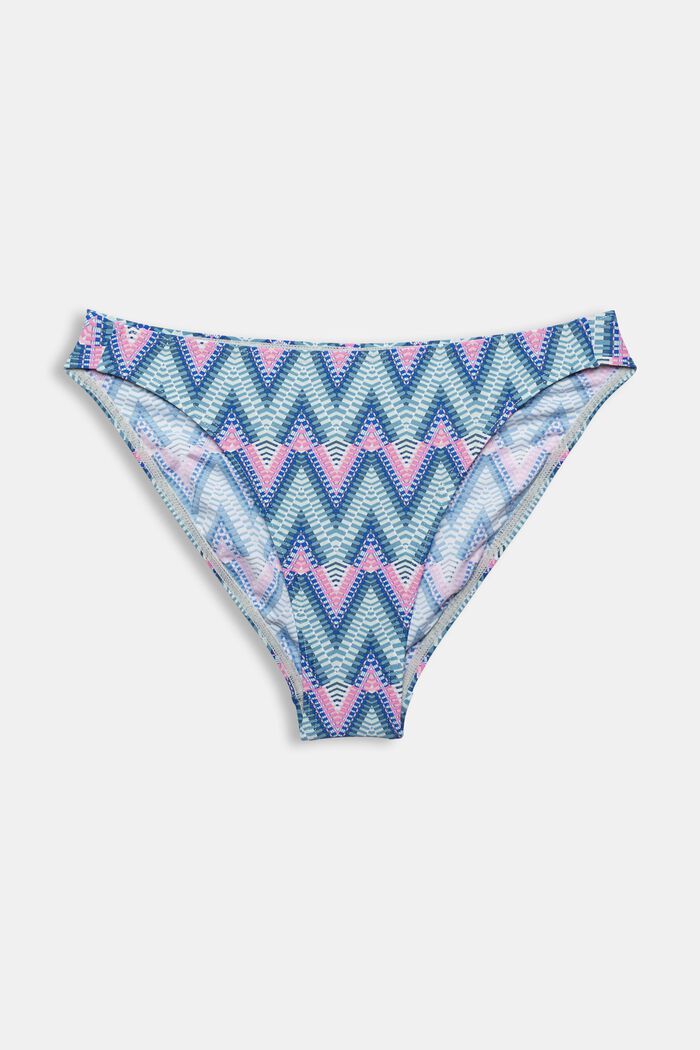 Made of recycled material: patterned bikini bottoms, BRIGHT BLUE, overview
