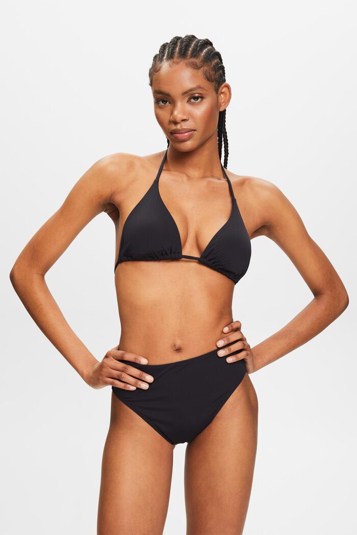 Padded Triangle Bikini Top, BLACK, detail image number 0
