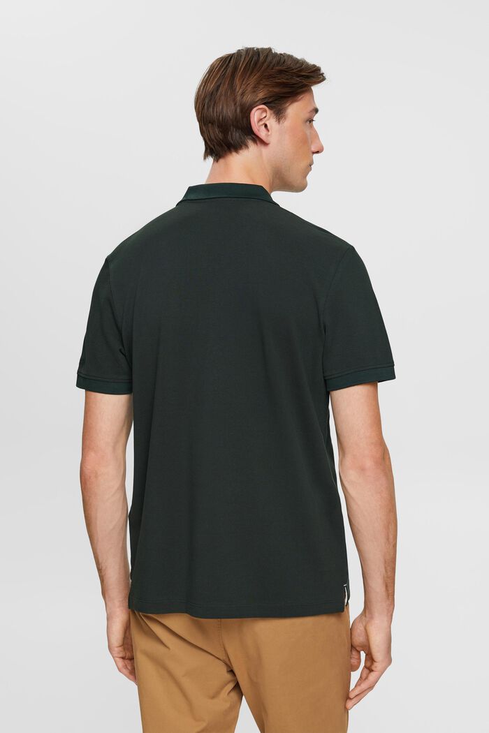 Slim fit polo shirt, DARK TEAL GREEN, detail image number 3