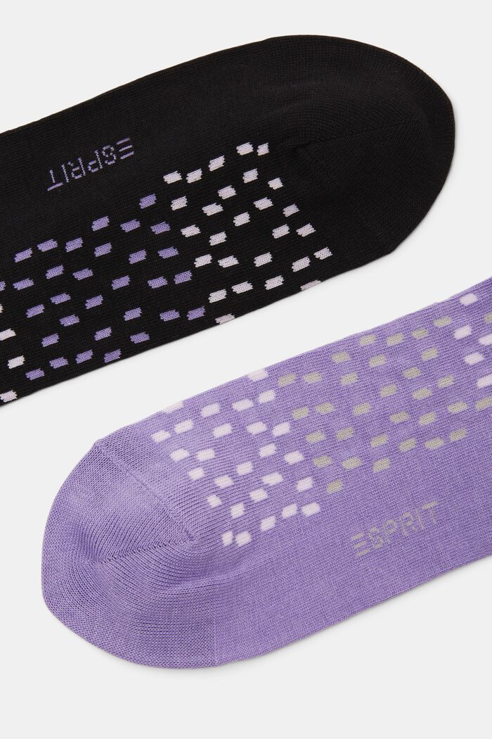 2-pack of dot pattern socks, organic cotton, LILAC/BLACK, detail image number 2