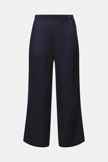 Belted Woven Wide Leg Pants