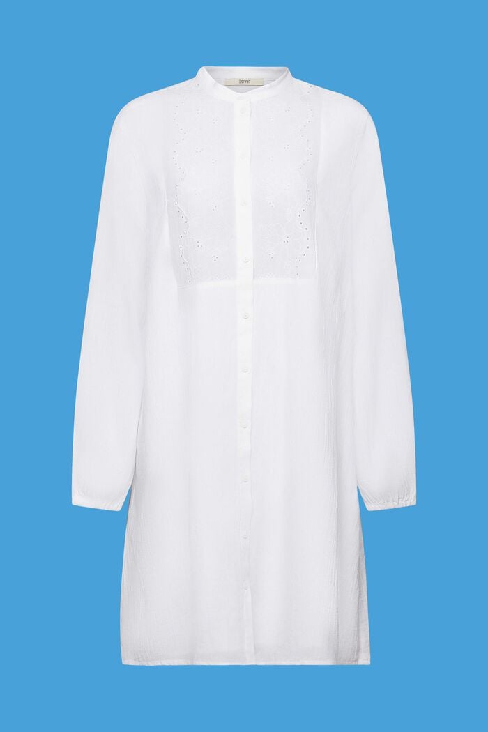 Embroidered shirt dress, WHITE, detail image number 6