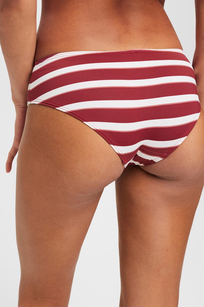 Striped hipster bikini bottoms, DARK RED, detail image number 3