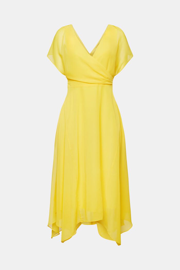 V-Neck Chiffon Maxi Dress, YELLOW, detail image number 5