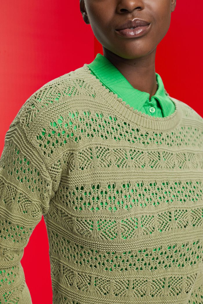 Structured sustainable cotton jumper, LIGHT KHAKI, detail image number 2