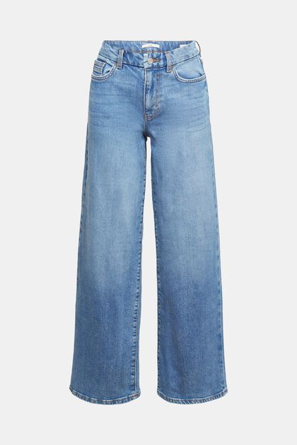 Wide leg jeans, BLUE MEDIUM WASHED, overview