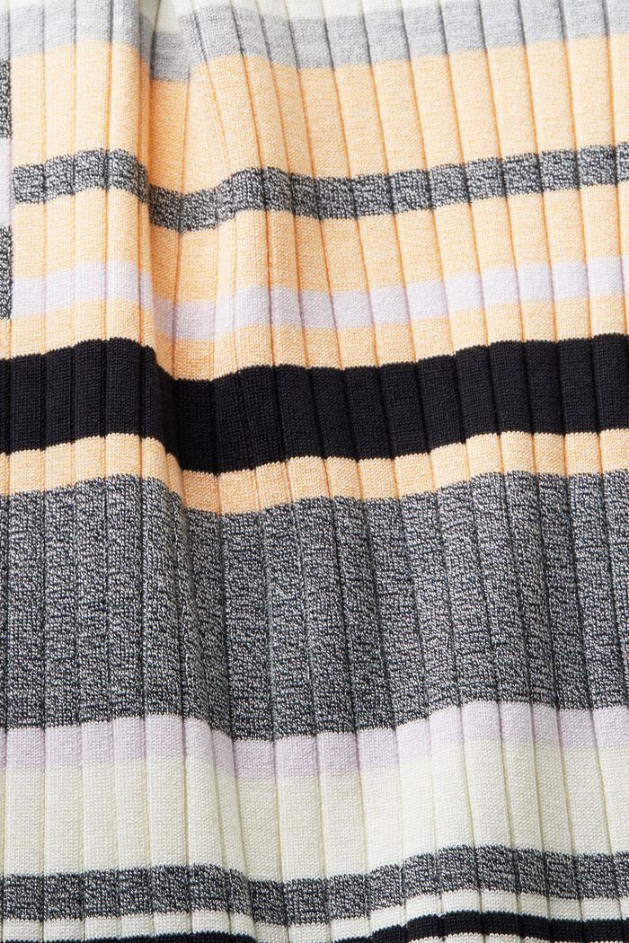 Short-Sleeve Intarsia Sweater, BLACK, detail image number 5