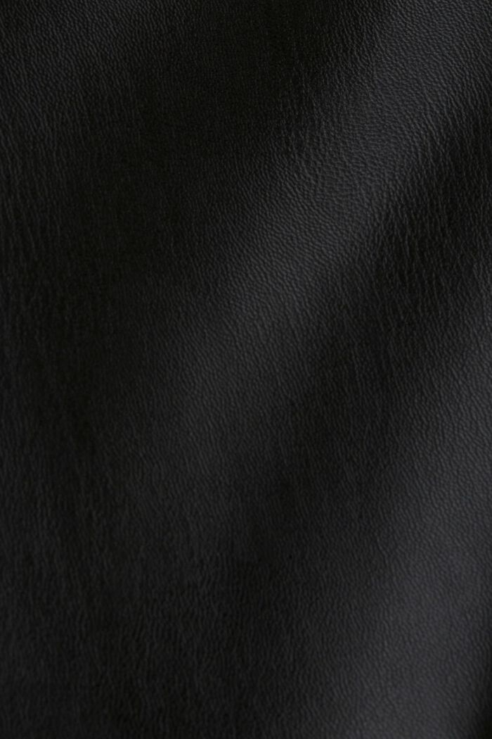Slim fit faux leather biker jacket, BLACK, detail image number 4