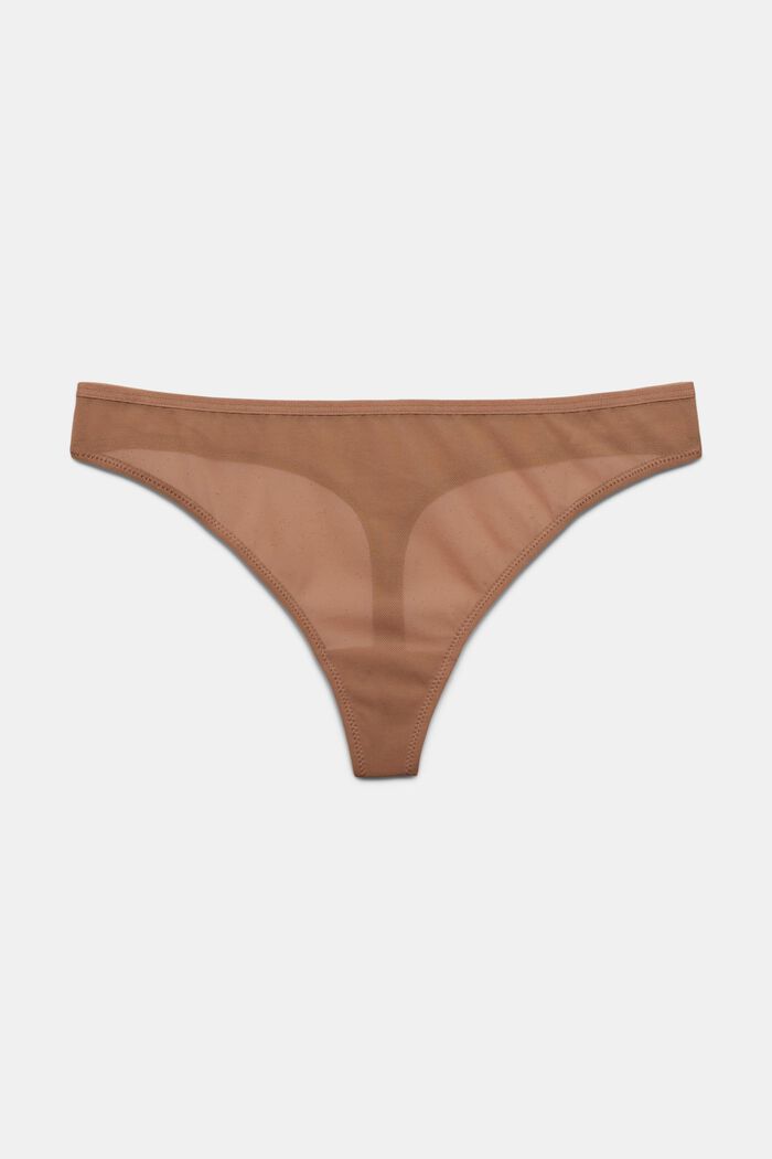 Made of recycled material: Hipster thong in delicate mesh, SKIN BEIGE, overview