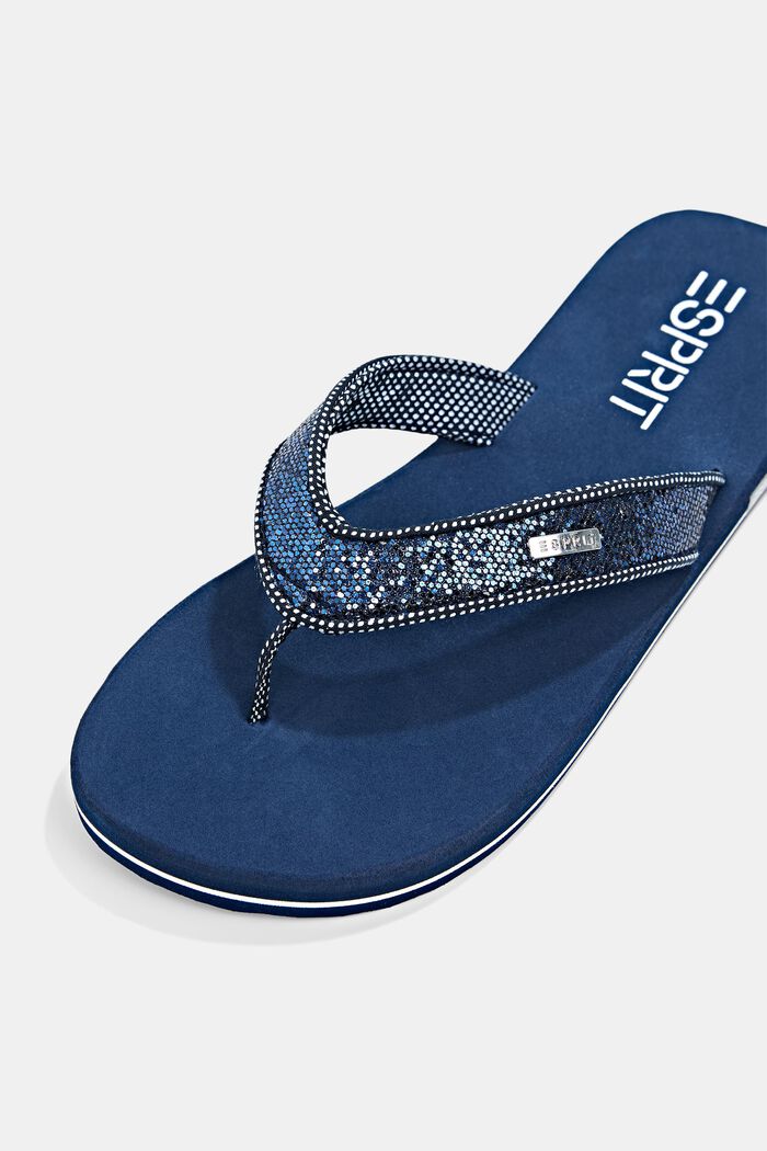 Flip Flops with glittery straps, NAVY, detail image number 4