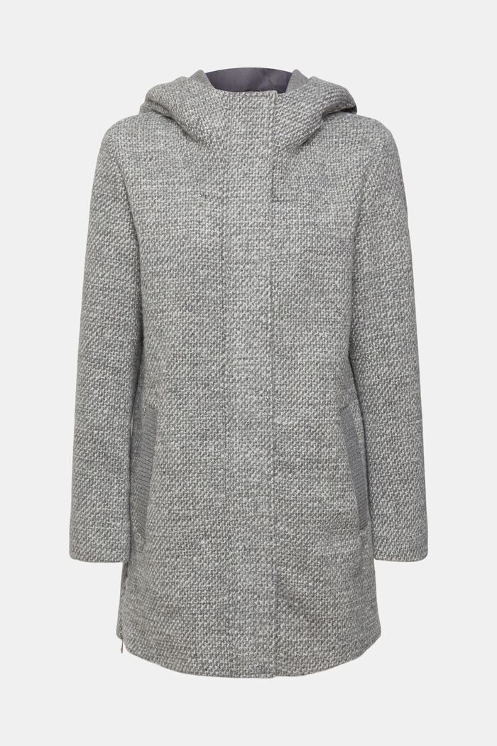 Two-coloured wool blend coat