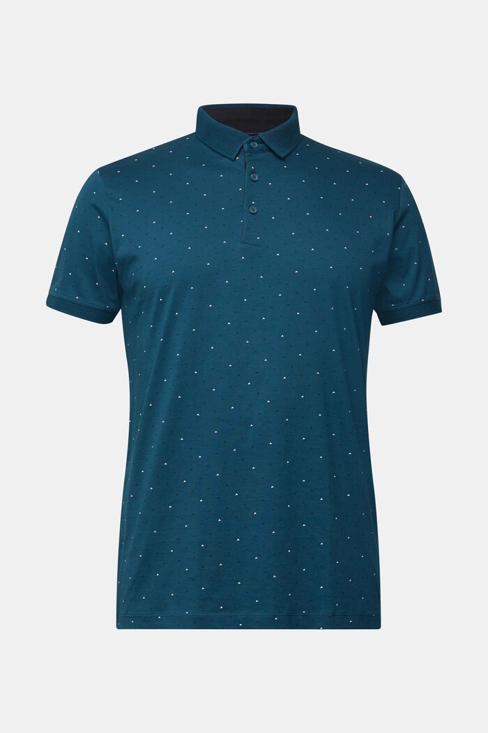 Jersey polo shirt made of 100% organic cotton, TEAL BLUE, overview