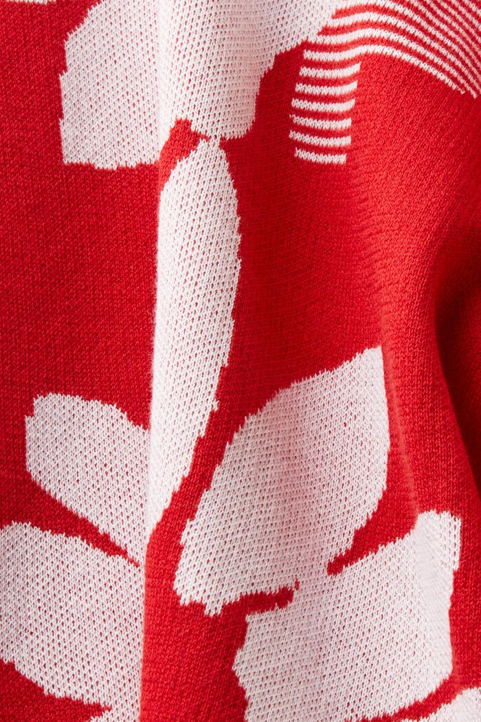 Jacquard Cotton Sweatshirt, DARK RED, detail image number 5