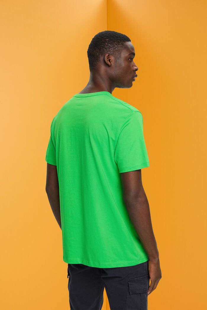 Cotton t-shirt with front print, GREEN, detail image number 3