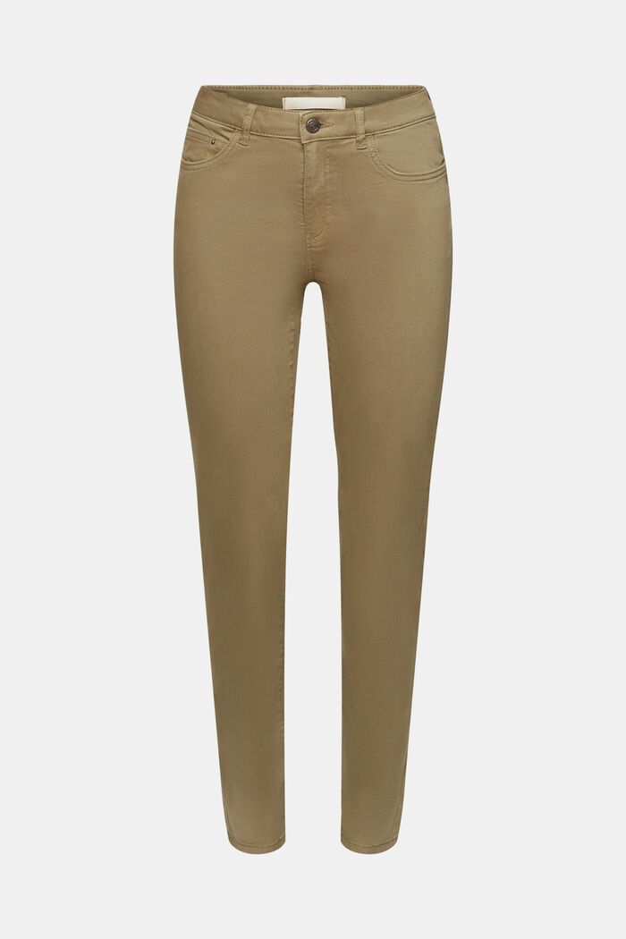 Mid-rise skinny fit trousers, KHAKI GREEN, detail image number 7