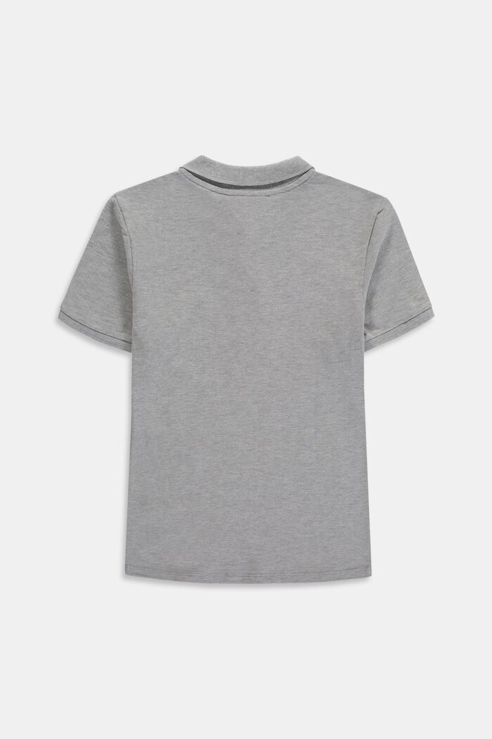 Basic piqué polo shirt made of 100% cotton, MEDIUM GREY, detail image number 1