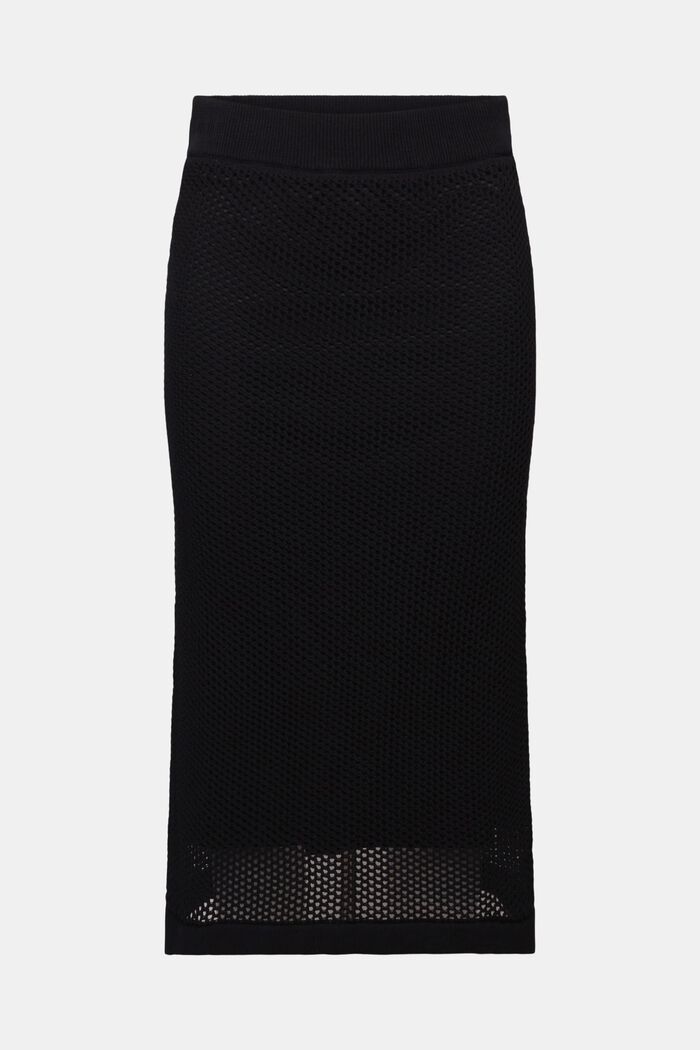 Mesh Pencil Midi Skirt, BLACK, detail image number 5