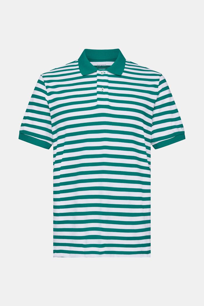Striped slim fit polo shirt, EMERALD GREEN, detail image number 6