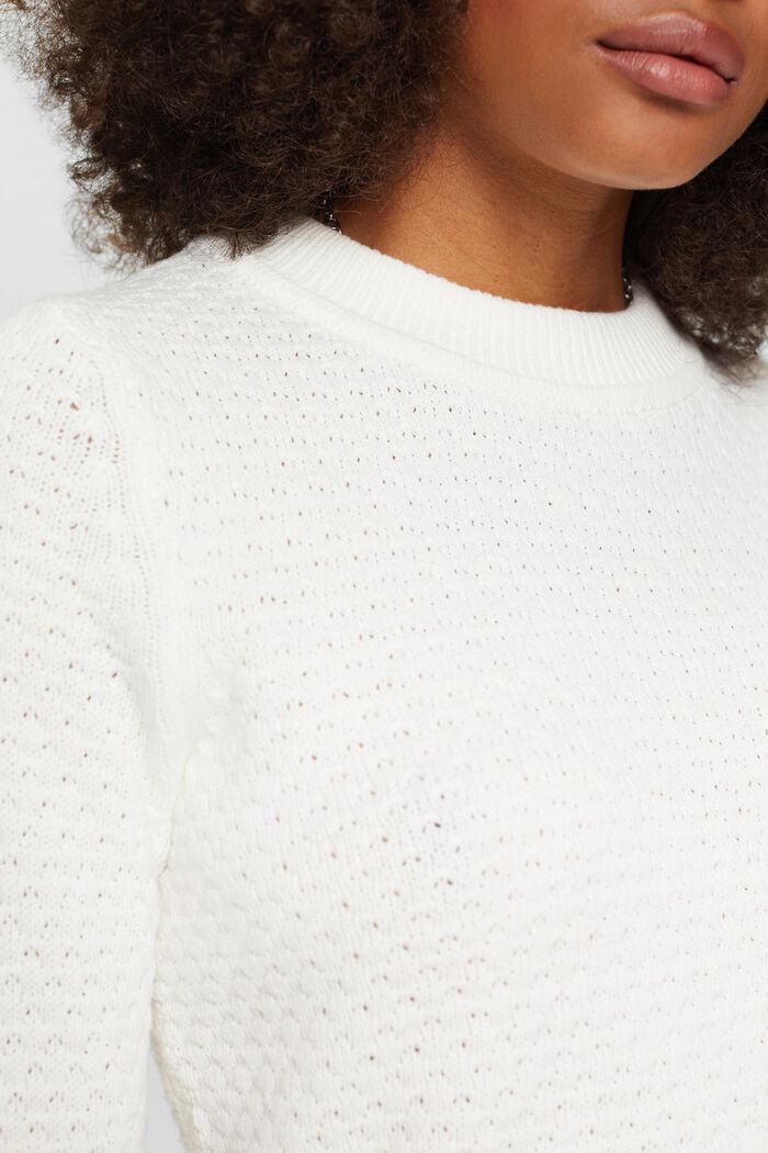 ESPRIT - Textured knit jumper, cotton blend at our online shop