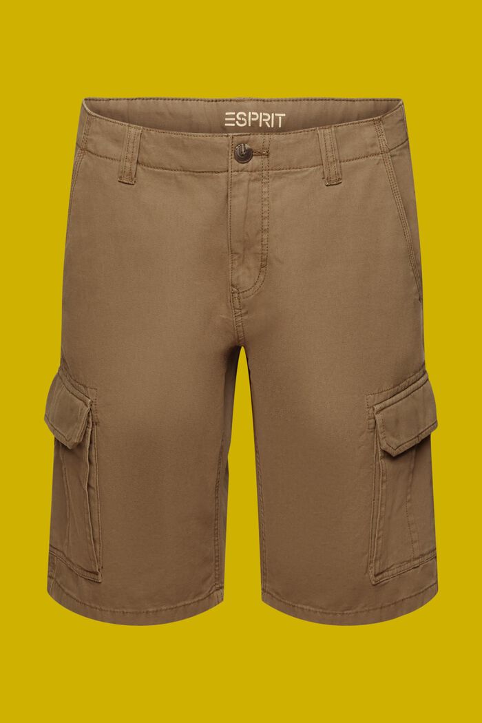 Cargo shorts, 100% cotton, KHAKI GREEN, detail image number 7