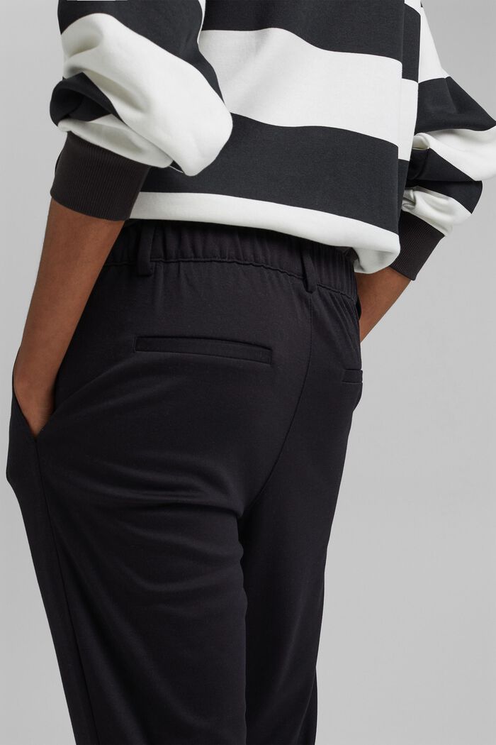 Stretch trousers with an elasticated waistband, BLACK, detail image number 5