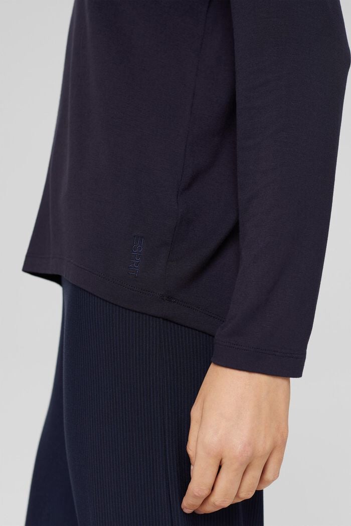 Pyjama top made of LENZING™ ECOVERO™, NAVY, detail image number 2