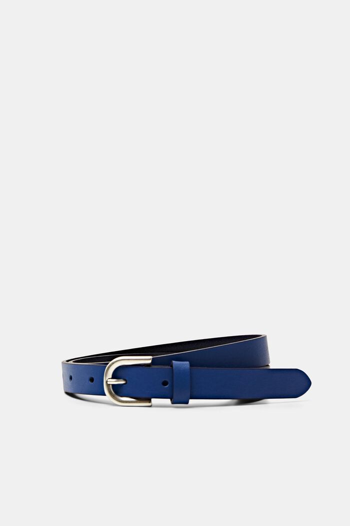 Skinny Leather Belt, BRIGHT BLUE, detail image number 0