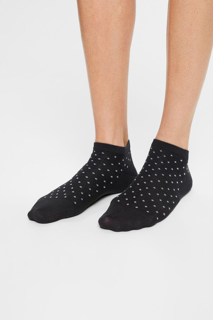 2-Pack Dotted Sneaker Socks, BLACK, detail image number 1