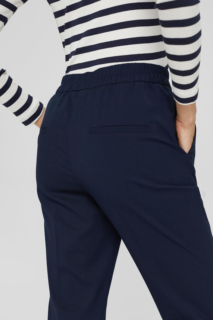 Mid-rise cropped trousers, NAVY, detail image number 3
