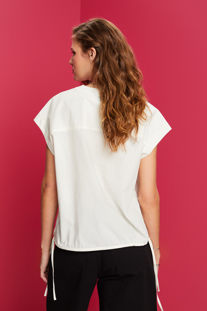 Sleeveless blouse, 100% cotton, OFF WHITE, detail image number 3