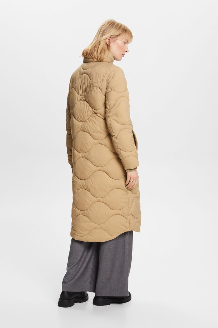 Quilted Coat, KHAKI BEIGE, detail image number 3