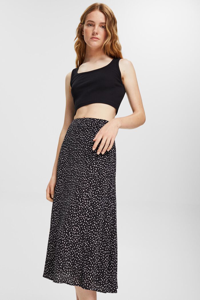 Patterned midi skirt, LENZING™ ECOVERO™, BLACK, detail image number 2