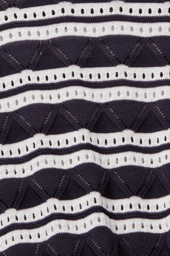 Pointelle jumper with stripes, NAVY, detail image number 1