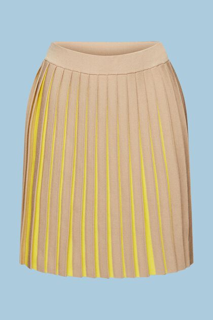 Pleated Knit Mini Skirt