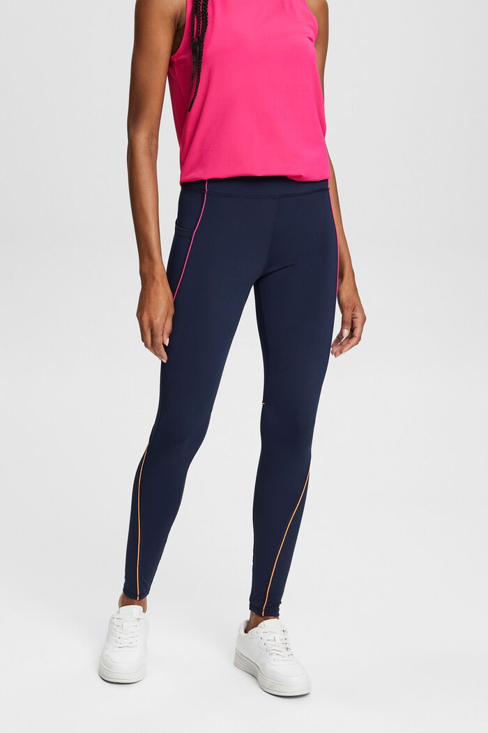 High-Waisted Sports Pants, NAVY, detail image number 0