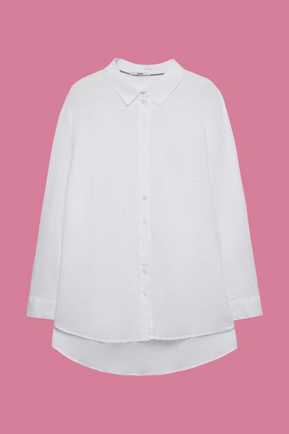 CURVY shirt blouse, linen-cotton blend