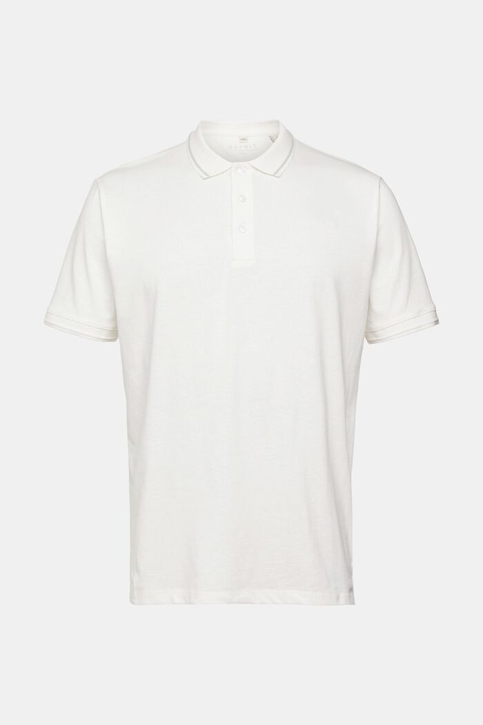 Linen blend: polo shirt with an embroidered logo