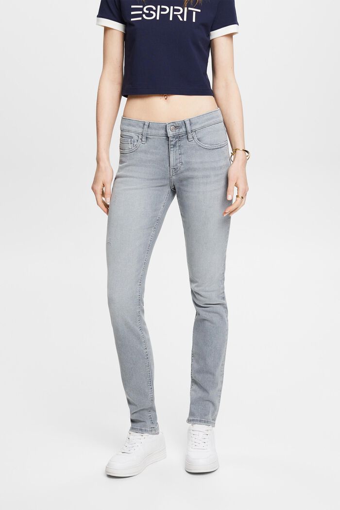 Mid-Rise Slim Jeans, GREY LIGHT WASHED, detail image number 0