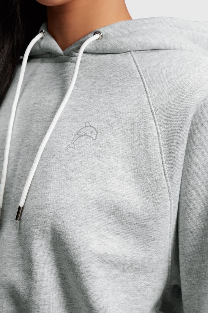 Color Dolphin Cropped Hoodie, LIGHT GREY, detail image number 2