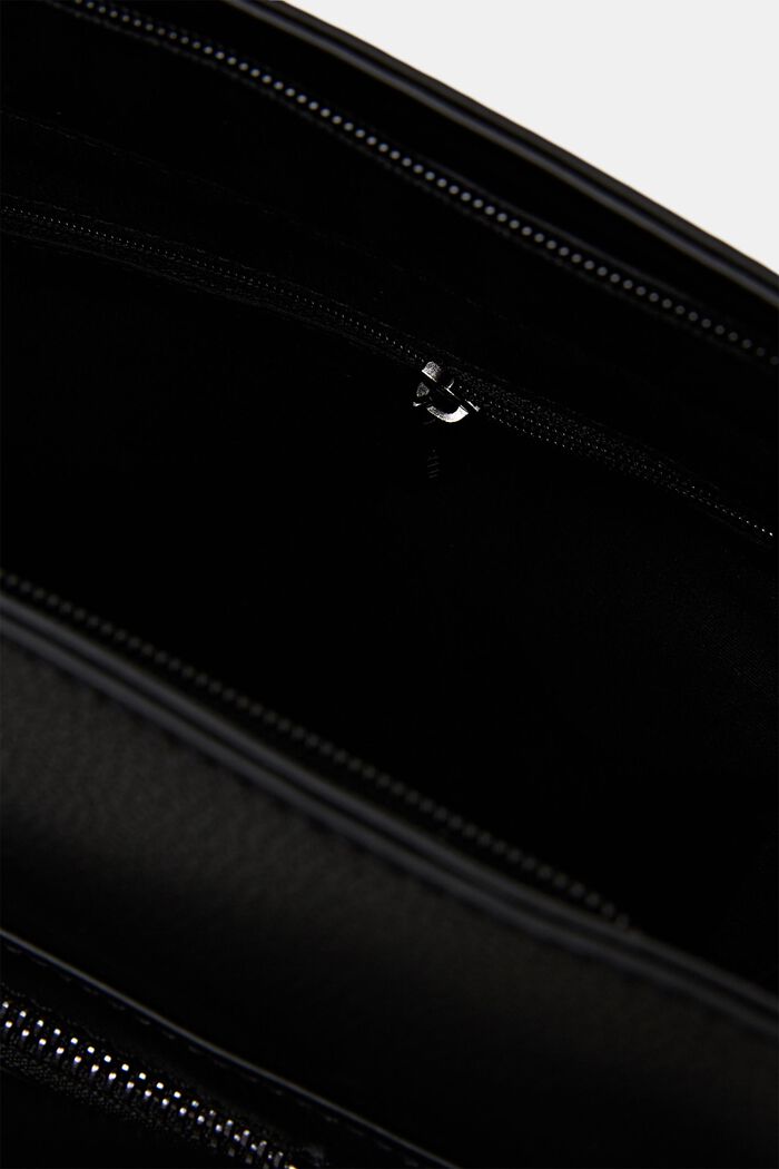 Faux leather hobo bag, BLACK, detail image number 3