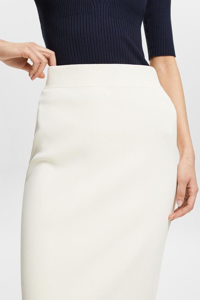 Tech Knit Midi Skirt, CREAM BEIGE, detail image number 3
