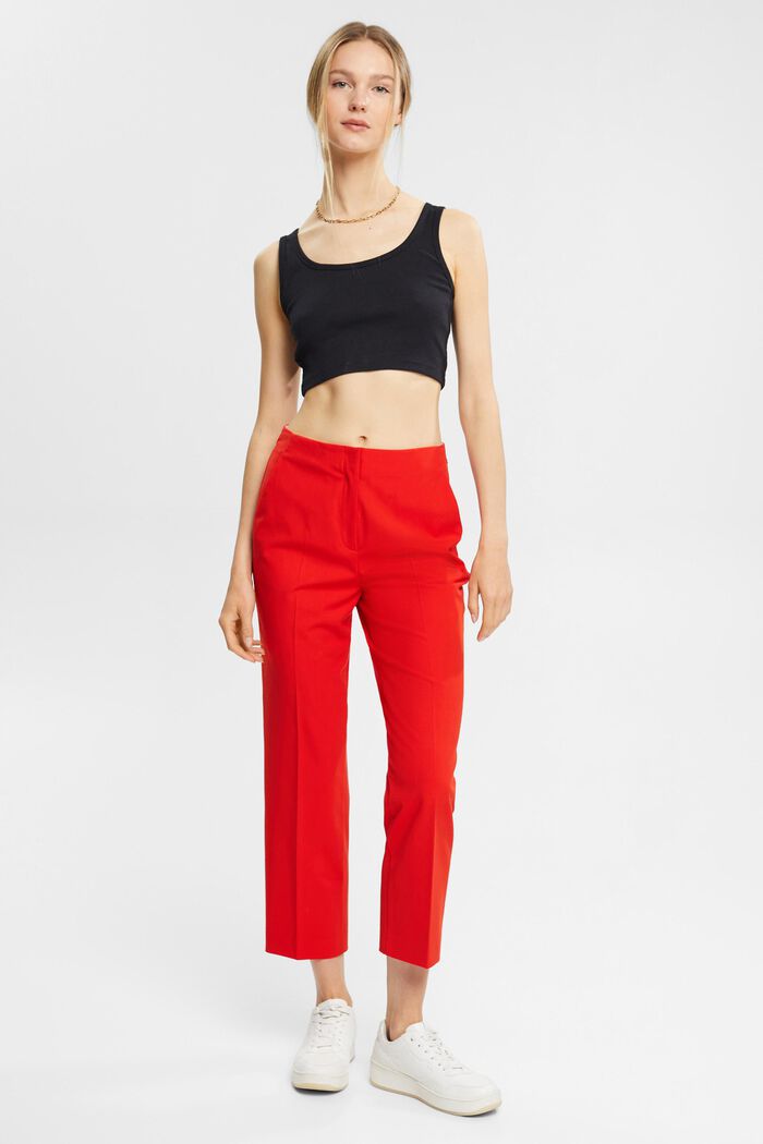 Cropped trousers, RED, detail image number 0