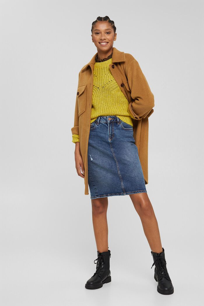 Denim pencil skirt, organic cotton