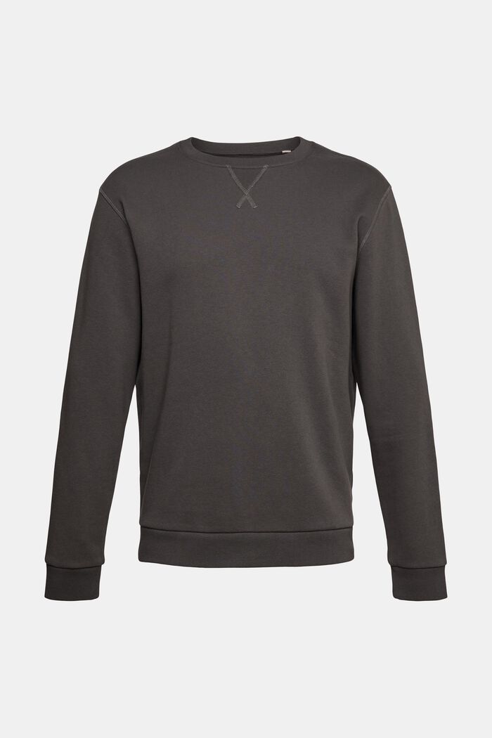 Plain regular fit sweatshirt, BLACK, detail image number 2
