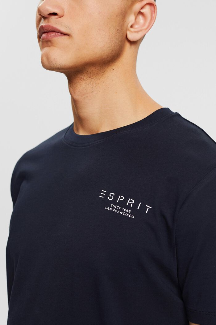 Jersey T-shirt with a logo print, NAVY, detail image number 1