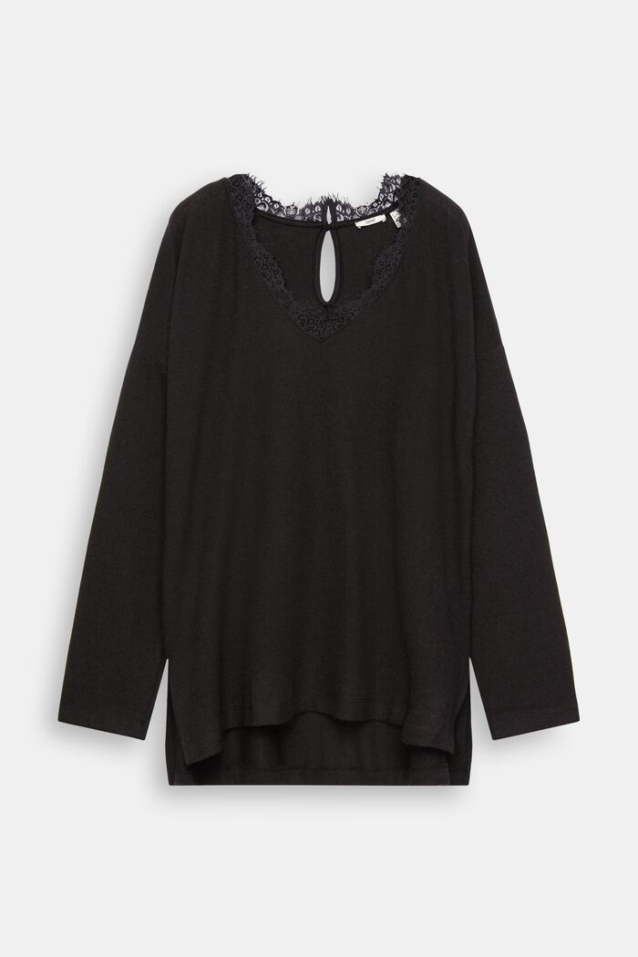CURVY Long-sleeved top with lace details